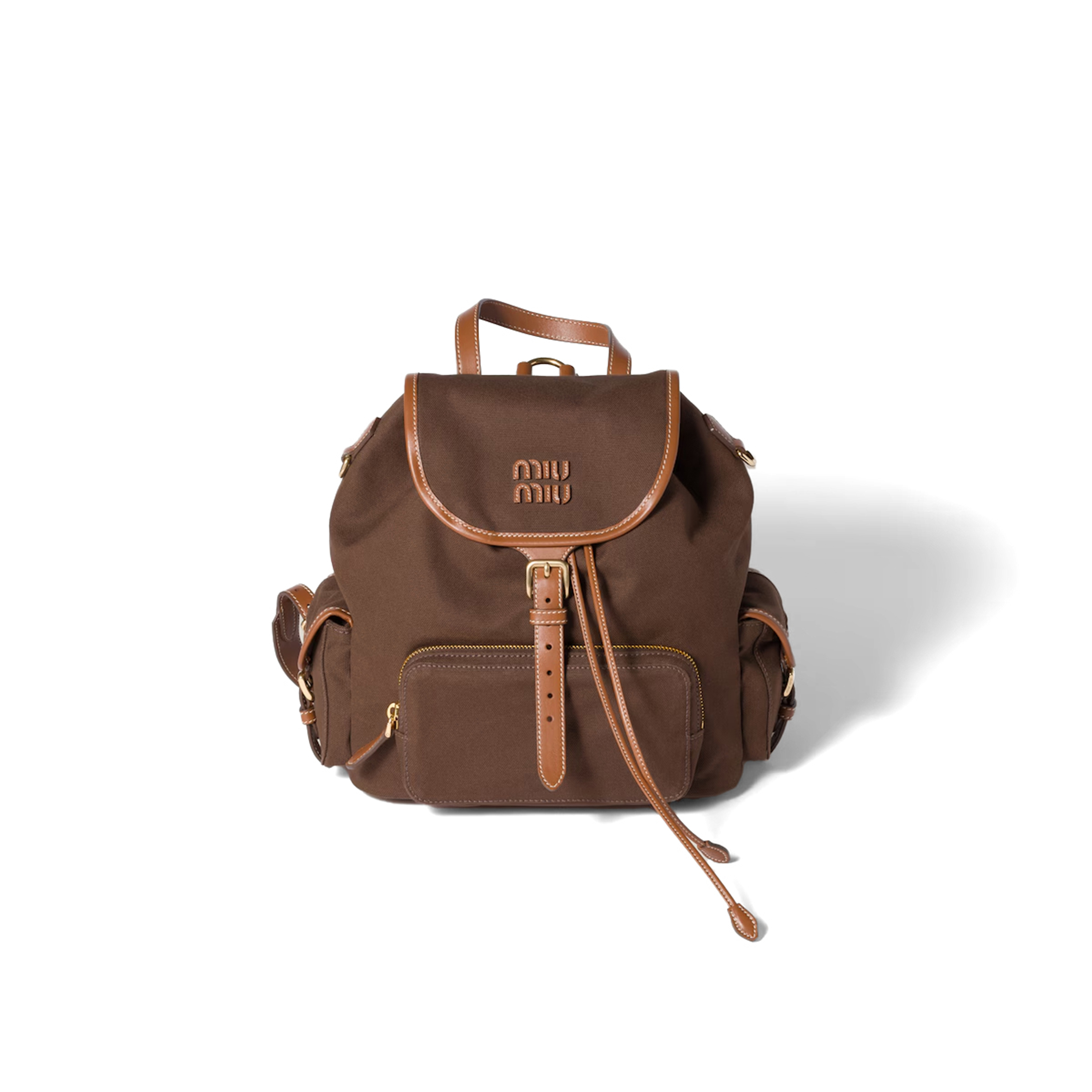 MIU MIU CANVAS AND LEATHER BACKPACK 5BZ042 (29.5*25*12.5cm) MIU MIU CANVAS AND LEATHER BACKPACK 5BZ042 (29.5*25*12.5cm)